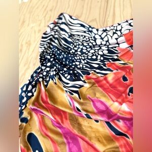 freebie ~ turkish satin scarf - floral zebra print